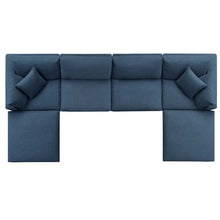 Load image into Gallery viewer, Down Filled Overstuffed 6 Pc Sofa Sectional In Azure