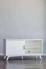 Load image into Gallery viewer, Mid-century modern white small tv stand