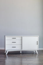 Load image into Gallery viewer, Mid-century modern white small tv stand
