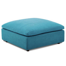 Load image into Gallery viewer, Down Filled Overstuffed Ottoman In Teal