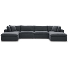 Load image into Gallery viewer, Down Filled Overstuffed 6 Pc Sofa Sectional In Gray
