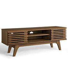 Load image into Gallery viewer, Walnut Slated Small 2 Door Tv Stand