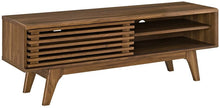 Load image into Gallery viewer, Walnut Slated Small 1 door Tv Stand