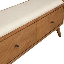 Load image into Gallery viewer, Mid-century modern acorn storage bench