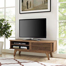Load image into Gallery viewer, Walnut Slated Small 1 door Tv Stand