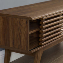 Load image into Gallery viewer, Walnut Slated Small 2 Door Tv Stand