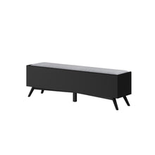Load image into Gallery viewer, Mid-century modern black storage bench