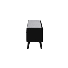 Load image into Gallery viewer, Mid-century modern black storage bench