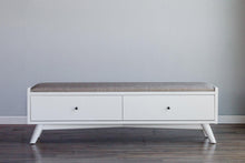 Load image into Gallery viewer, Mid-century modern white storage bench