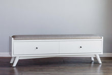 Load image into Gallery viewer, Mid-century modern white storage bench