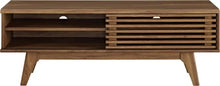 Load image into Gallery viewer, Walnut Slated Small 1 door Tv Stand