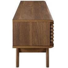 Load image into Gallery viewer, Walnut Slated Small 2 Door Tv Stand