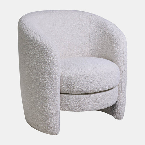 Barrel boucle arm chair