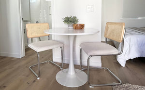 Round white bistro table