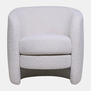 Barrel boucle arm chair