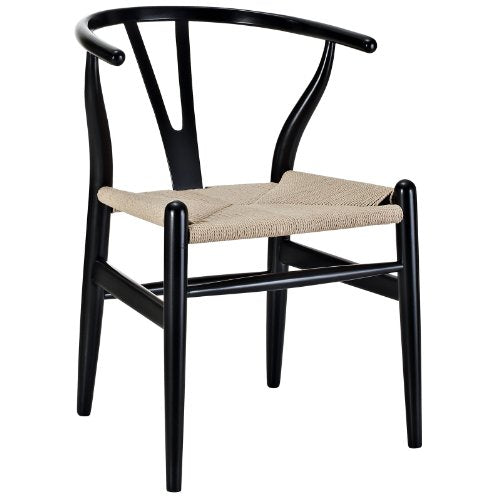 Mid-century Modern Wishbone black dining chair