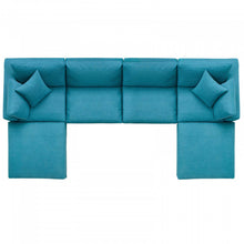 Load image into Gallery viewer, Down Filled Overstuffed Armless Chair In Teal