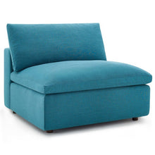 Load image into Gallery viewer, Down Filled Overstuffed Armless Chair In Teal