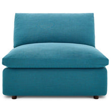 Load image into Gallery viewer, Down Filled Overstuffed Armless Chair In Teal