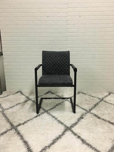 Charcoal diamond tufted dining chair  "As is"