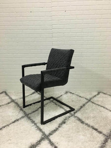 Charcoal diamond tufted dining chair  "As is"