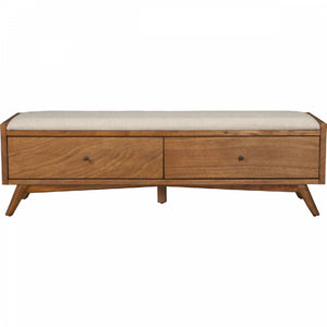 Mid-century modern acorn storage bench