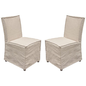 Linen slipcover dining chair (set of 2)