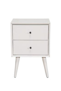 Mid-century modern white nightstand