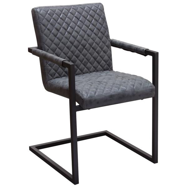 Charcoal diamond tufted dining chair  