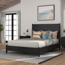 Load image into Gallery viewer, Mid-century modern black California king bed frame