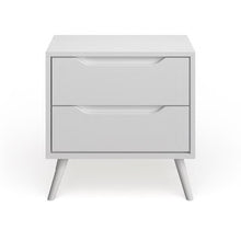 Load image into Gallery viewer, White mid-century nightstand