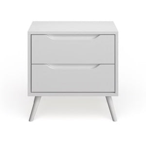 White mid-century nightstand