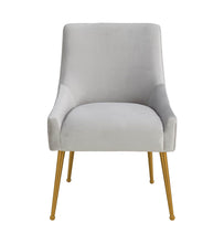 Load image into Gallery viewer, Gray chair with gold handle