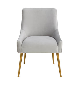 Gray chair with gold handle