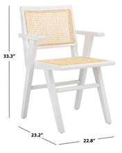 Load image into Gallery viewer, French cane arm chair in white and natural, Set of 2