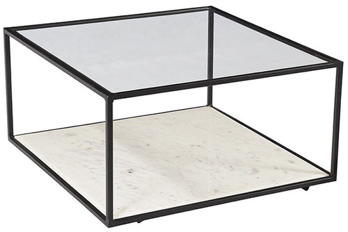 Square Glass & Marble Coffee Table