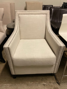 Cream nailhead arm chair