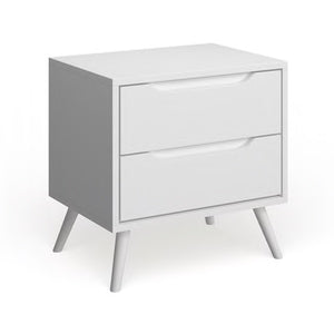 White mid-century nightstand