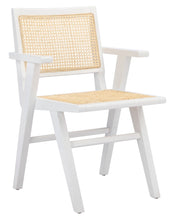 Load image into Gallery viewer, French cane arm chair in white and natural, Set of 2