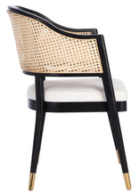 Load image into Gallery viewer, Cane woven sloped armchair in black and natural