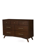 Load image into Gallery viewer, Mid-century modern walnut 7 drawer dresser