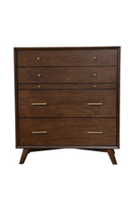 Load image into Gallery viewer, Mid-century modern walnut 4 drawer chest