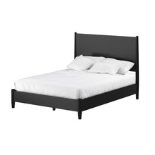 Load image into Gallery viewer, Mid-century modern black standard king bed frame