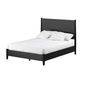 Mid-century modern black standard king bed frame