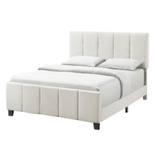 Load image into Gallery viewer, Vertical channeled king bed, ivory