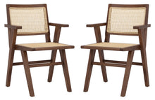 Load image into Gallery viewer, French cane arm chair in walnut and natural, Set of 2