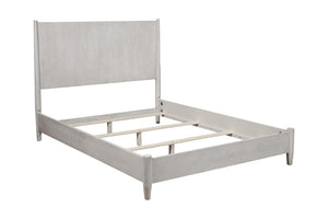 Mid-century modern washed gray standard king bed frame