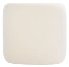 Load image into Gallery viewer, Arched ottoman stool in cream velvet fabric