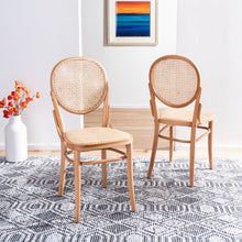 Load image into Gallery viewer, Cane woven round dining chair in natural, Set of 2