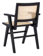 Load image into Gallery viewer, French cane arm chair in black and natural, Set of 2